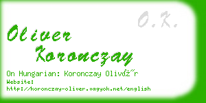 oliver koronczay business card